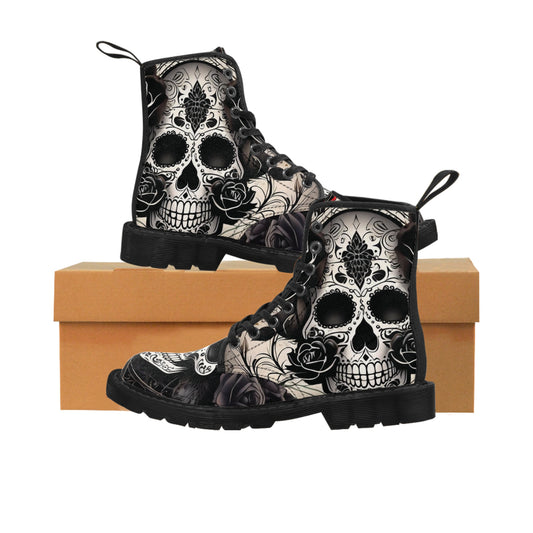VIBZE Day of the Dead Printed Canvas Boots