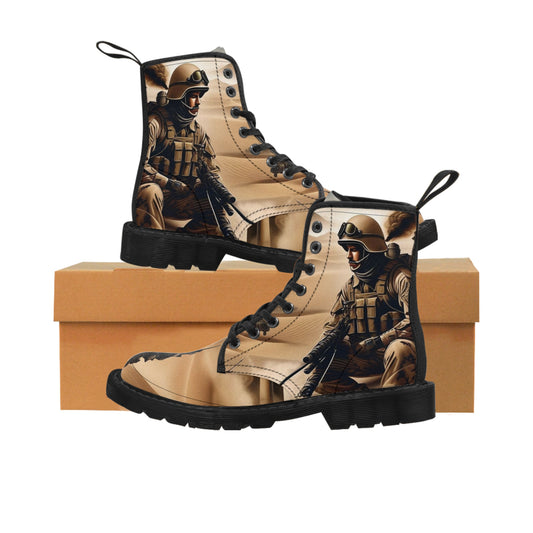 VIBZE Military Printed Canvas Boots