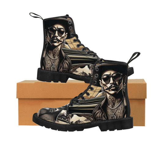 VIBZE Low Rider Printed Canvas Boots