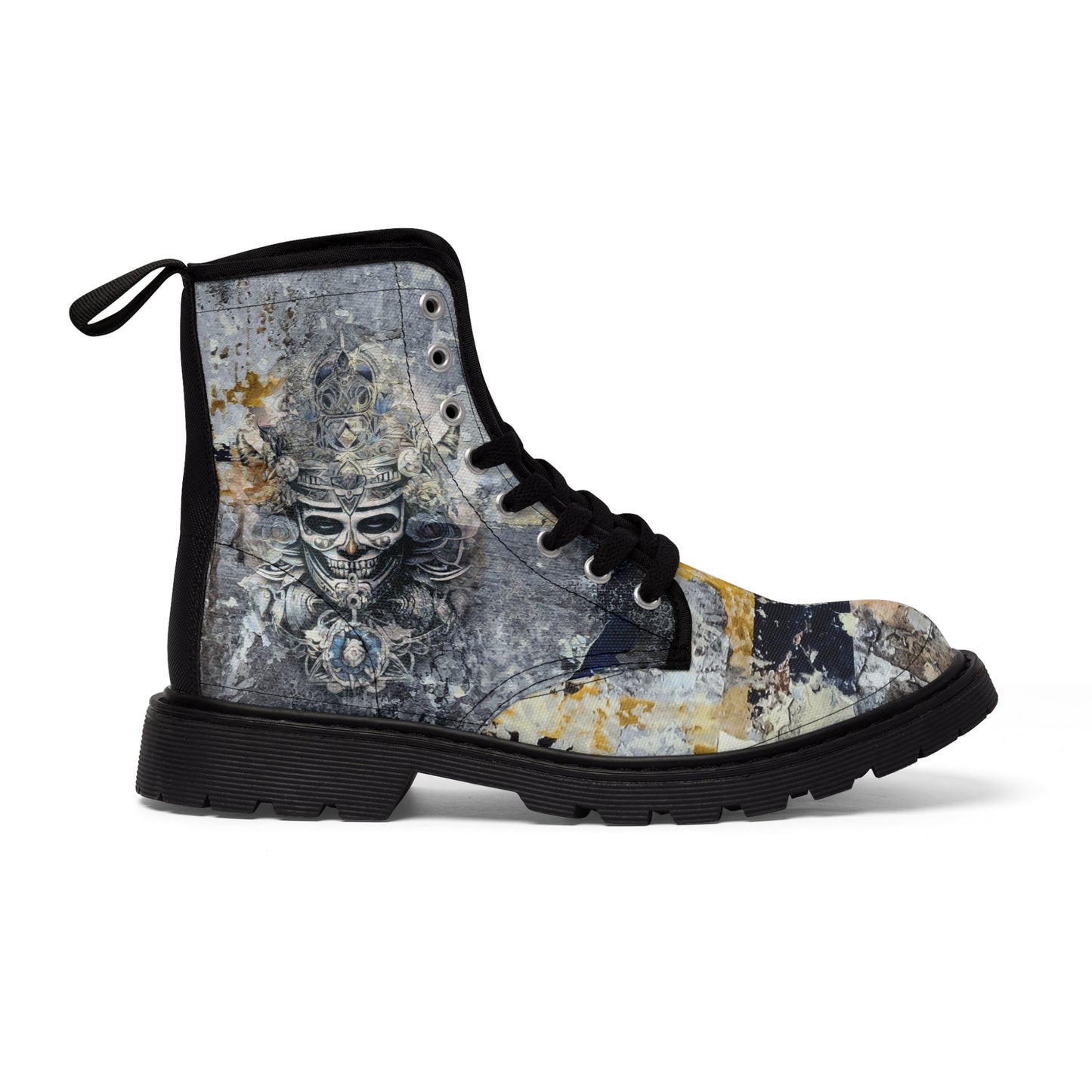 VIBZE Stone Printed Canvas Boots
