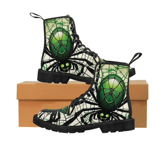 VIBZE Spider Printed Canvas Boots