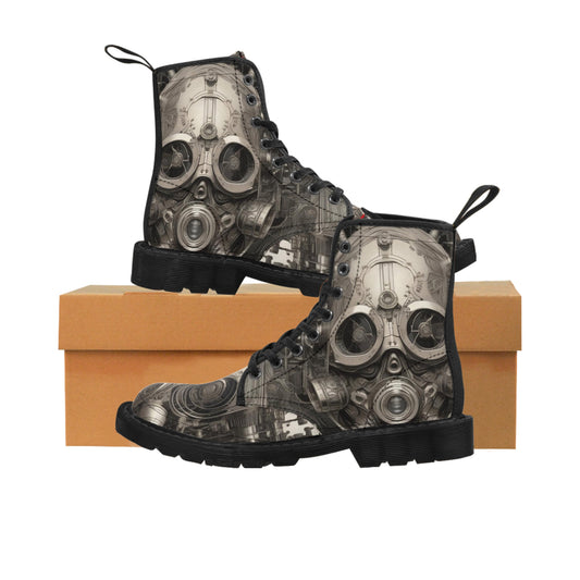 VIBZE Steampunk Printed Canvas Boots