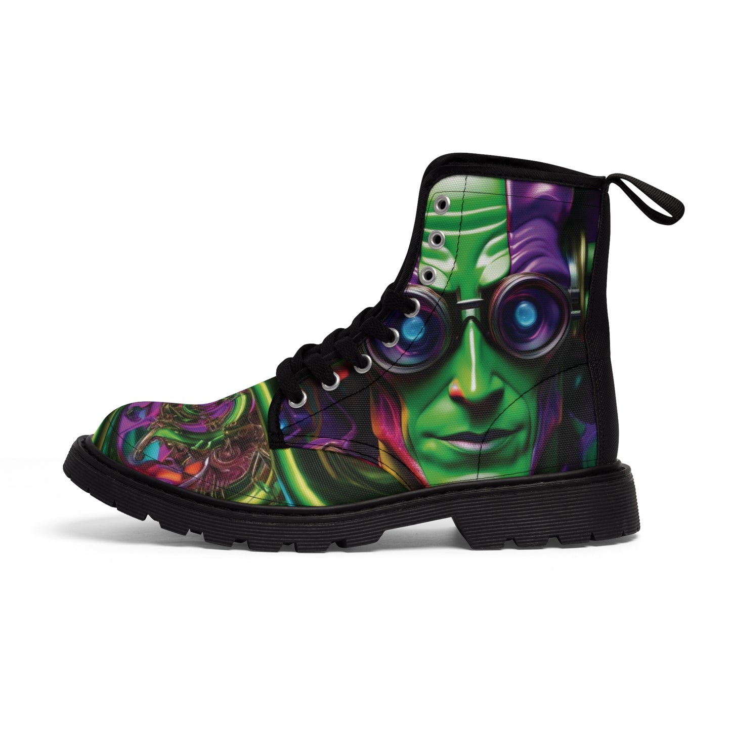 VIBZE Riddle Printed Canvas Boots
