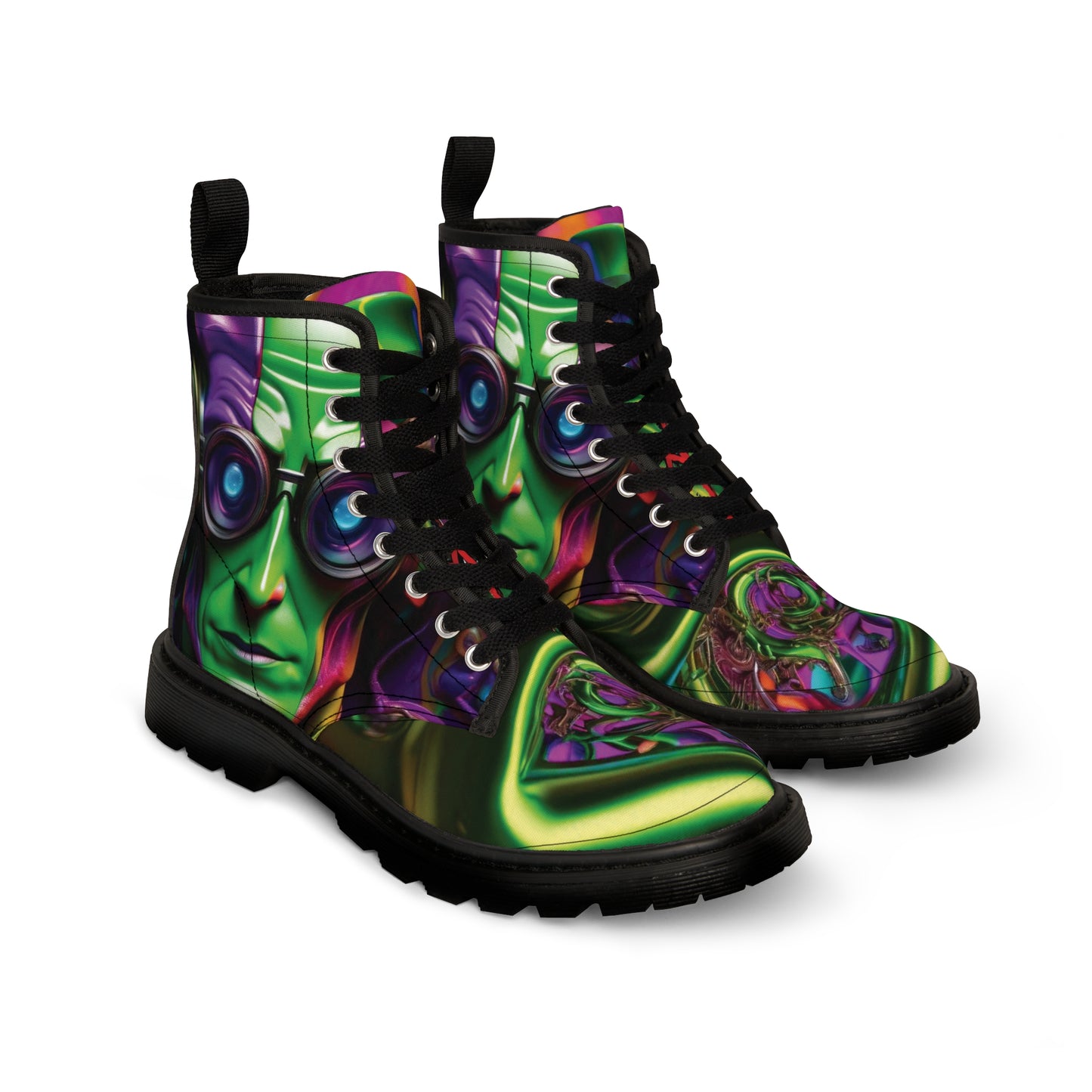 VIBZE Riddle Printed Canvas Boots